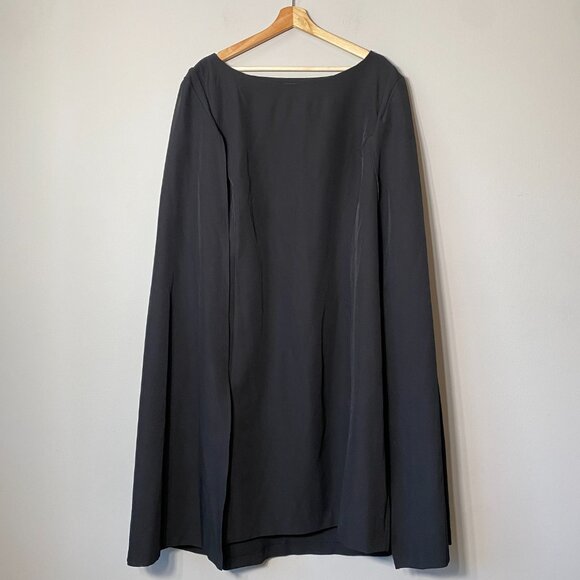 NWT Eloquii Women's Size 28 Boat Neck Cloak Sleeves Cocktail Cape Dress Black - Picture 6 of 16